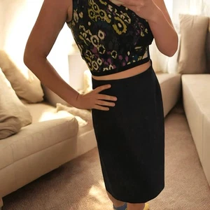 VALENTINO STUDIO Vintage Made in Italy Navy Pencil Skirt Wool 14 - Picture 1 of 8