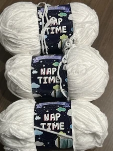 Lion Brand NAP TIME Yarn White 100 % Polyester Set of Three - Picture 1 of 8