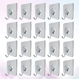 Ganchos adhesivos transparentes adhesivos para techo baño cocina 20 un. - Imagen 1 de 12