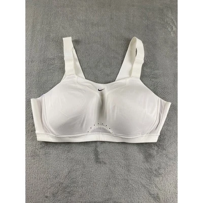 Nike White Medium Support Sports Bra Dri-FIT Racerback Front Zip Women's - Image 1 of 4