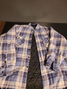 Edredón de franela forrado a cuadros azul grande vintage Coleman para hombre con botones... - Imagen 1 de 5