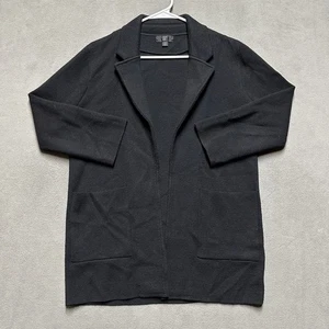 J Crew 365 offener Blazer schwarz Merinowolle Baumwollmischung Gr. XS Taschen GUC - Bild 1 von 12