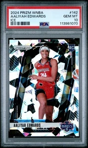Panini Prizm WNBA 2024 Aaliyah Edwards #142 Ice Prizm RC PSA 10 - Imagen 1 de 2