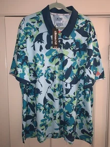 Adidas ClimaChill Floral Golf Performance Polo Shirt (Ice Blue) • MENS 2XL NWT! - Picture 1 of 10