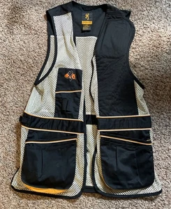 Browning Trapper Creek Mesh Shooting Vest-BLACK/gray/orange trim NWOT sz large - Picture 1 of 3