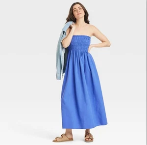 Women's Midi A-Line Dress - Universal Thread - Blue - Medium - N10 - Picture 1 of 2