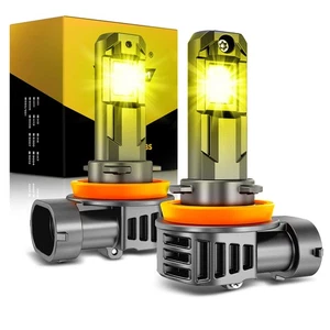 AUXBEAM LED Fog Light Bulb H8 H11 Fog Light High Power Lamp New Yellow 3000K 2X - Picture 1 of 12