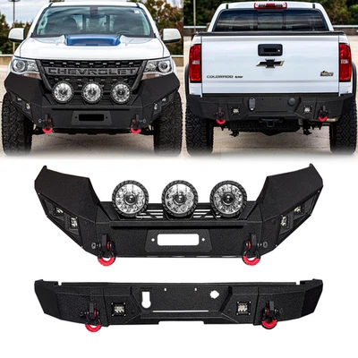 Vijay For 2015-2022 Chevy Colorado Steel Front/Rear Bumper W/Winch Plate&Light Foto 1 de 4