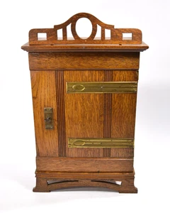 antiker JUGENDSTIL WANDSCHRANK mit Schlüssel Schublade Hausapotheke Art Nouveau - Bild 1 von 12