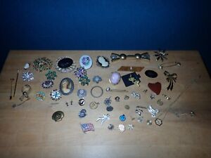 Vintage Pin & Pendant Lot, Costume Jewelry Etc.