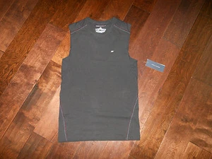 NWT TOMMY HILFIGER Athletic 100363 Comp Cotton Blend Muscle Shirt Size S Black - Picture 1 of 8
