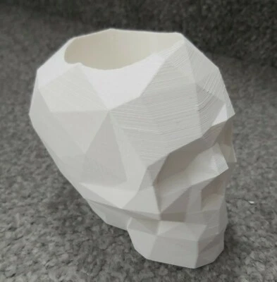 Skull Pen Pencil Holder Makeup Brush Storage Pot Desk Tidy Organiser Gothic - Image 1 of 4