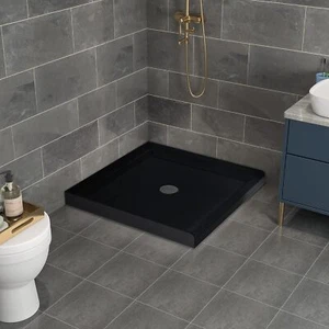 LMLMD 36" x 36" Shower Base Single Threshold Center Drain Shower Pan Black - Picture 1 of 7