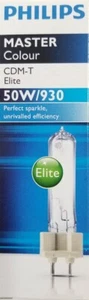  PHILIPS 930603 CDM50T6/930 ELITE MASTERCOLOUR G12 BASE  METAL HALIDE LAMP 50w - Picture 1 of 1