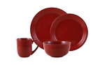 Chiara Red Stoneware Dinnerware Set 16-pieces