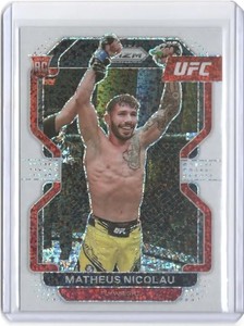 2022 Panini Prizm UFC Matheus Nicolau Rookie RC White Sparkle Prizm /20 PR