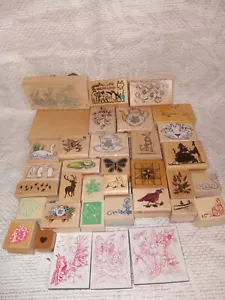 Lot #2 Rubber Stamp Lot- Variety Of Misc (35pc) - Picture 1 of 3