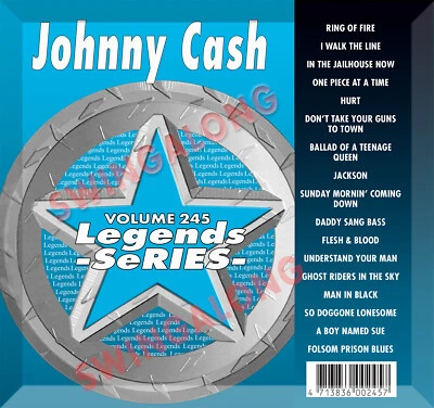 Karaoke Legends Vol 245 Johnny Cash, Walk the Line,Ring OF Fire,Man In Black NEW - Image 1 of 2