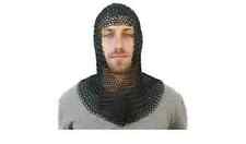 Chain Mail Butted Black Coif/ Hood Knight Armor Reenactment Costume Larp Sca