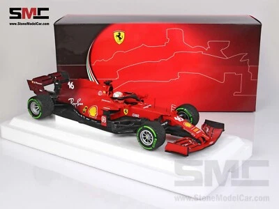 Ferrari F1 SF21 #16 Charles Leclerc Emilia Romagna GP 2021 1:18 BBR Green Tires - Image 1 of 4