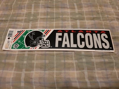ATLANTA FALCONS Vintage Team Bumper Sticker (1990's) Decal Strip  - Image 1 of 3