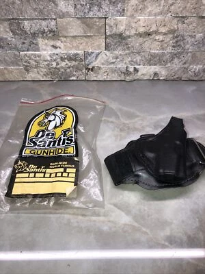 Desantis #95 Black Leather Ankle Holster RIGHT Rig For COLT MUSTANG Pistol #R65 - Image 1 of 4