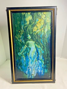 Vintage Louis Comfort Framed Tiffany's THE MERMAID Glass Suncatcher Reprod FMNH - Picture 1 of 14