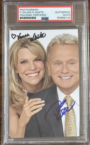 PAT SAJAK & VANNA WHITE WHEEL OF FORTUNE SIGNED PHOTOGRAPH PSA DNA COA AUTOGRAPH Cover