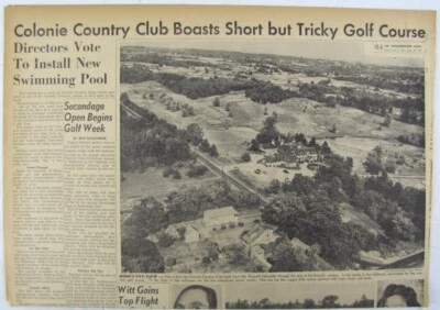 Vintage 1949 Colonie Country Club Golf Course, Albany New York Newspaper - Image 1 of 4