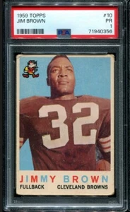 PSA 1 PR 1959 TOPPS JIM BROWN #10 BROWNS HOF 40356 KD264 - Picture 1 of 2