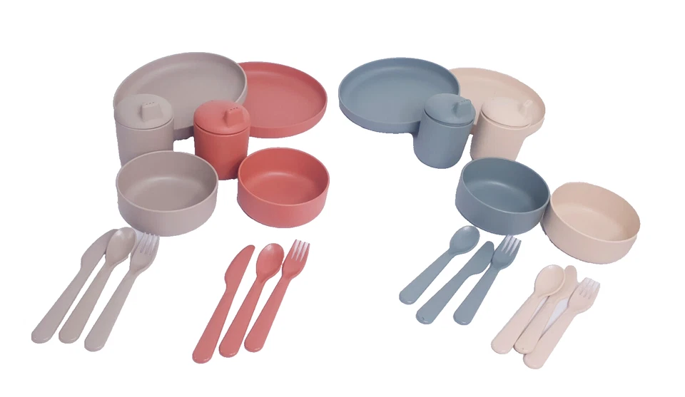 Dantoy Tiny BioPased Kindergeschirr Set Schnabeltassen Teller Schalen Besteck - Bild 1 von 1