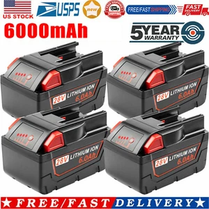 1-4x 28V 6.0Ah Li-ion Battery For Milwaukee For M28 V28 48-11-2830 48-11-2850 US - Picture 1 of 15