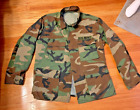 Vintage Us Army Camouflage Fatigue Woodland  Combat Overshirt/Coat -Sz M