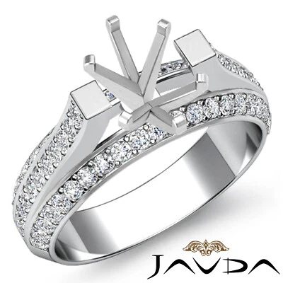 Oval Semi Mount Petite Pave Setting Diamond Women Engagement Ring 14k Gold1.40Ct - Image 1 of 4