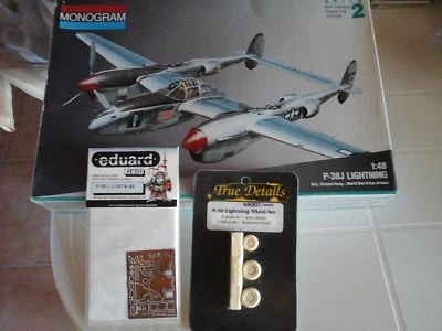 P38 LOCKHEED LIGHTNING 1/48 SCALE MONOGRAM MODEL+PHOTOETCHED+RESIN PARTS  - Immagine 1 di 4