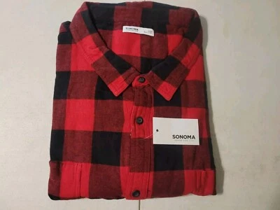 CAMISA DE FRANELA SONOMA TALLA 6XB ROJO BÚFALO CUADROS MANGA LARGA CON BOLSILLOS  Foto 1 de 4