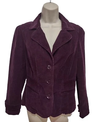 ST. John's Bay Corduroy Blazer Jacket  Career Tailored Fit Purple P Med - Image 1 of 4