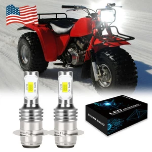 For Honda ATC200ES Big Red 1984 ATC 200ES - LED Headlights 2X White Bulbs Kit - Picture 1 of 14