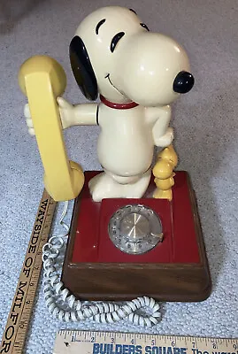 Vintage Estate Original Snoopy & Woodstock Character Rotary Telephone Phone 1976 • 62€