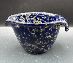 Vtg 1990 Bennington Pottery Vermont USA Large Heavy Blue Agate Mixing Bowl #1880 - Picture 1 of 10