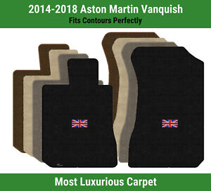 Lloyd Luxe Front Carpet Mats for '14-18 Aston Martin Vanquish w/British Flag