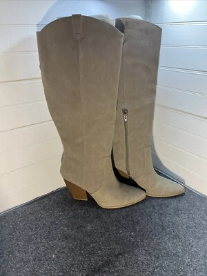 Botas A.N.A Pixie NUEVAS Gamuza Hasta la Rodilla Gris Claro Suelas de Espuma con Memoria Talla 11 Foto 1 de 4