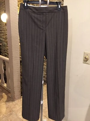 Jones New York Collections Brown Striped Dress Pants, SZ 4, Tag $109.00, NWT - Image 1 of 4