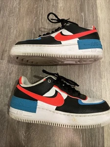 Womens Nike Air Force 1 Low Shadow Stars White Bright Crimson SZ 8.5 DD9794-001 - Picture 1 of 7