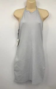 Vestido Halter Aritzia Sunday Best Aubrey Gris Claro Mediano NUEVO - Imagen 1 de 8