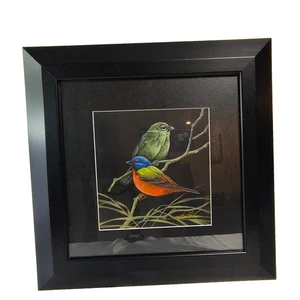 Fotorealismus Kunstdruck Vögel gemalt Buntings Kunst LaMay signiert gerahmt 16" x 16" - Bild 1 von 24