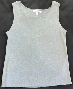 Coldwater Creek Tank XL grau mit Metallic-Hinweis ärmellos Pullover - Bild 1 von 9