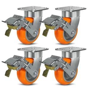 Ruedas Kingpinless de 5" x 2", ruedas industriales de poliuretano de alta resistencia - Imagen 1 de 56