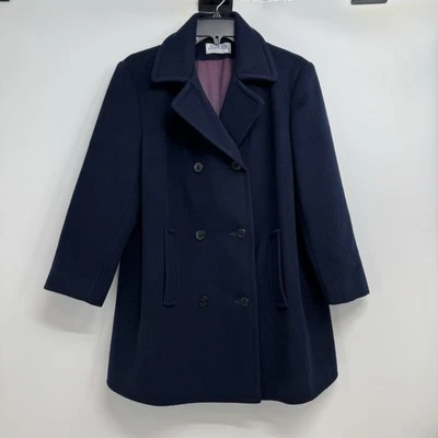 Abrigo JG HOOK Azul Marino Guisante 100% Lana Marinero Botones Etiqueta Unión Hecho en EE. UU. Foto 1 de 4
