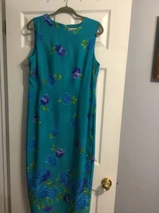 Vintage R&K Originals Kleid Damen 14 Blumen ärmellos seitlich geknöpft Maxikleid - Bild 1 von 7